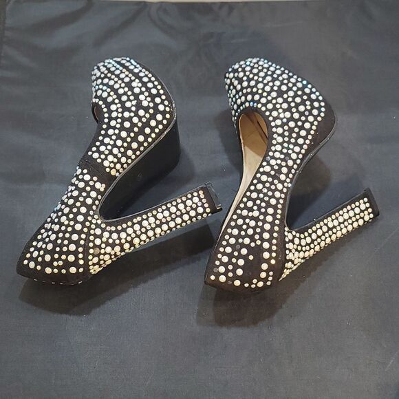 BRAND NEW HEM FASHION Closed Toe PEARL STUDDED PLATFORM HIGH HEEL PUMP - Picture 13 of 16